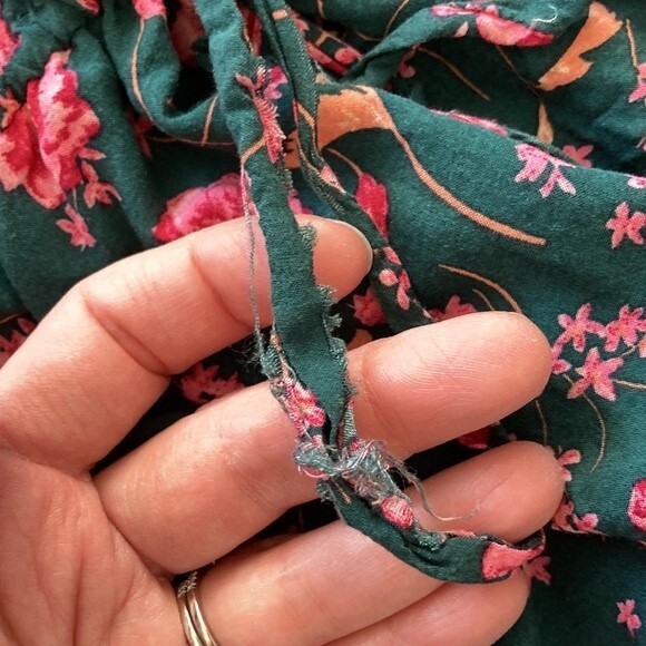 Free People Emerald Flower Fields Mini Boho Dress Small - Picture 11 of 11
